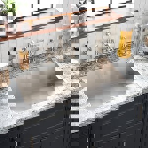 33 x 22 in. 4-Hole Single Bowl Dual Mount Kitchen Sink in Stainless Steel